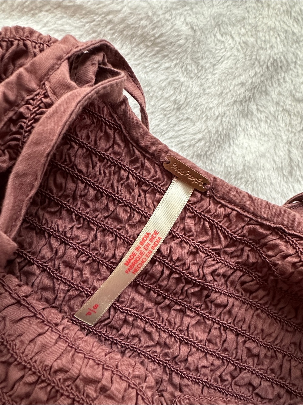 Free People Iyla Smocked Halter Mini Dress in Mauve Rose - Picture 5 of 6